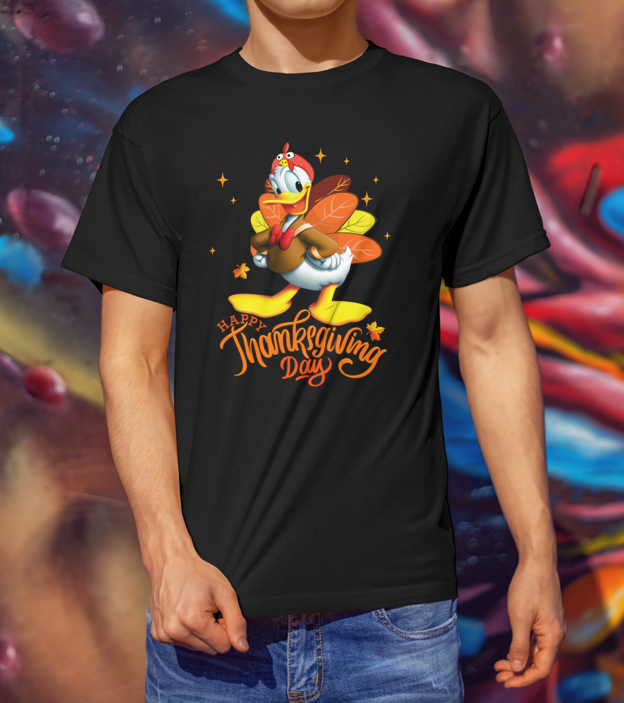 Happy Thanksgiving Day Donald Duck Turkey Costume T-Shirt