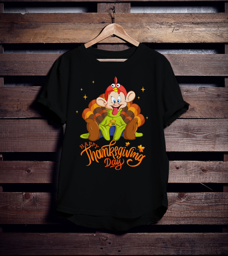 Happy Thanksgiving Day Dopey Turkey Costume T-Shirt