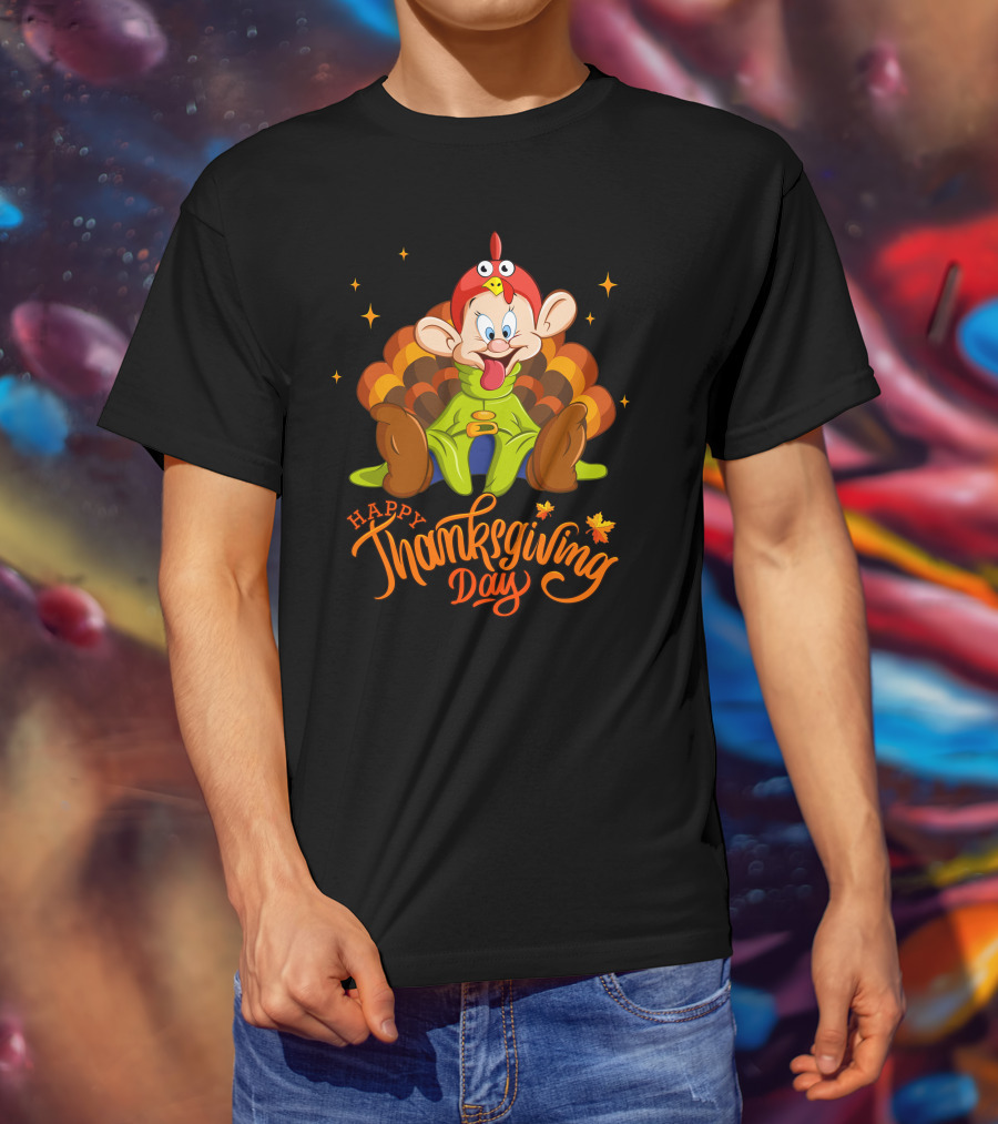 Happy Thanksgiving Day Dopey Turkey Costume T-Shirt