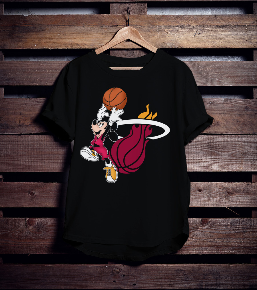 Mickey Dunking Basketball Miami Heat T-Shirt