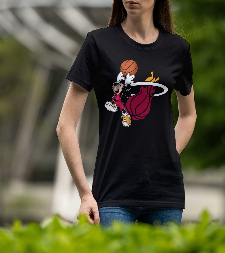 Mickey Dunking Basketball Miami Heat T-Shirt