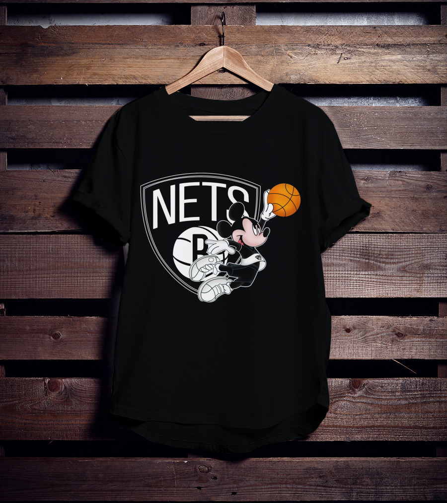 Nets Mickey Basketball Slam Dunk T-Shirt