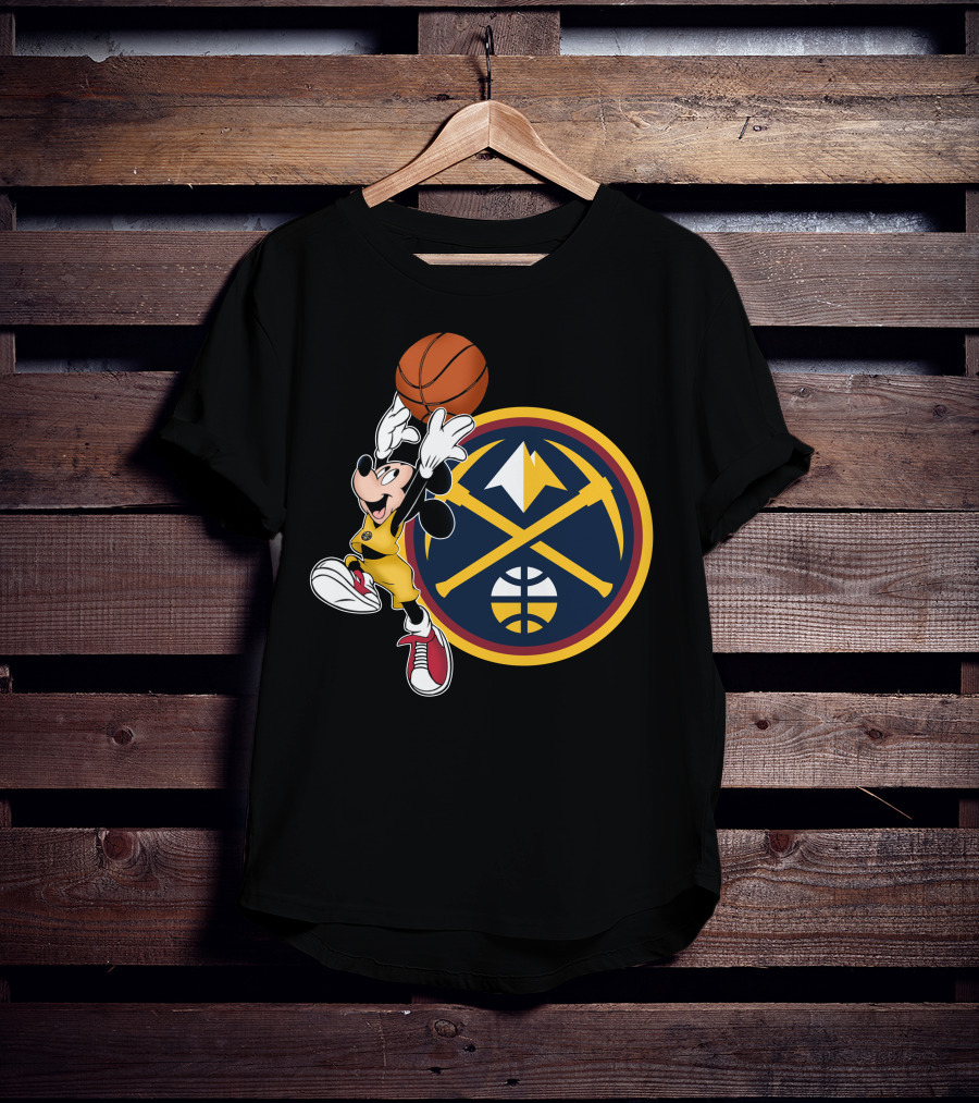 Mickey Mouse Basketball Dunk Denver Nuggets Crossover T-Shirt
