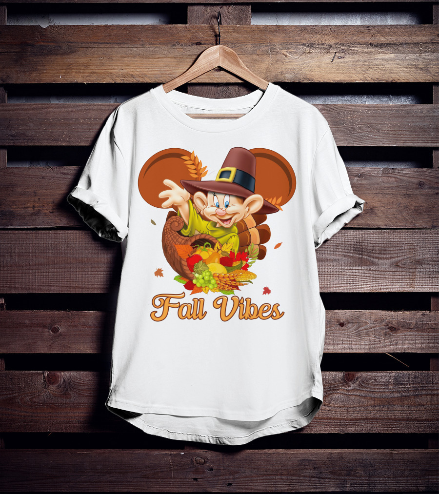 Dopey Fall Vibes Cornucopia Thanksgiving T-Shirt