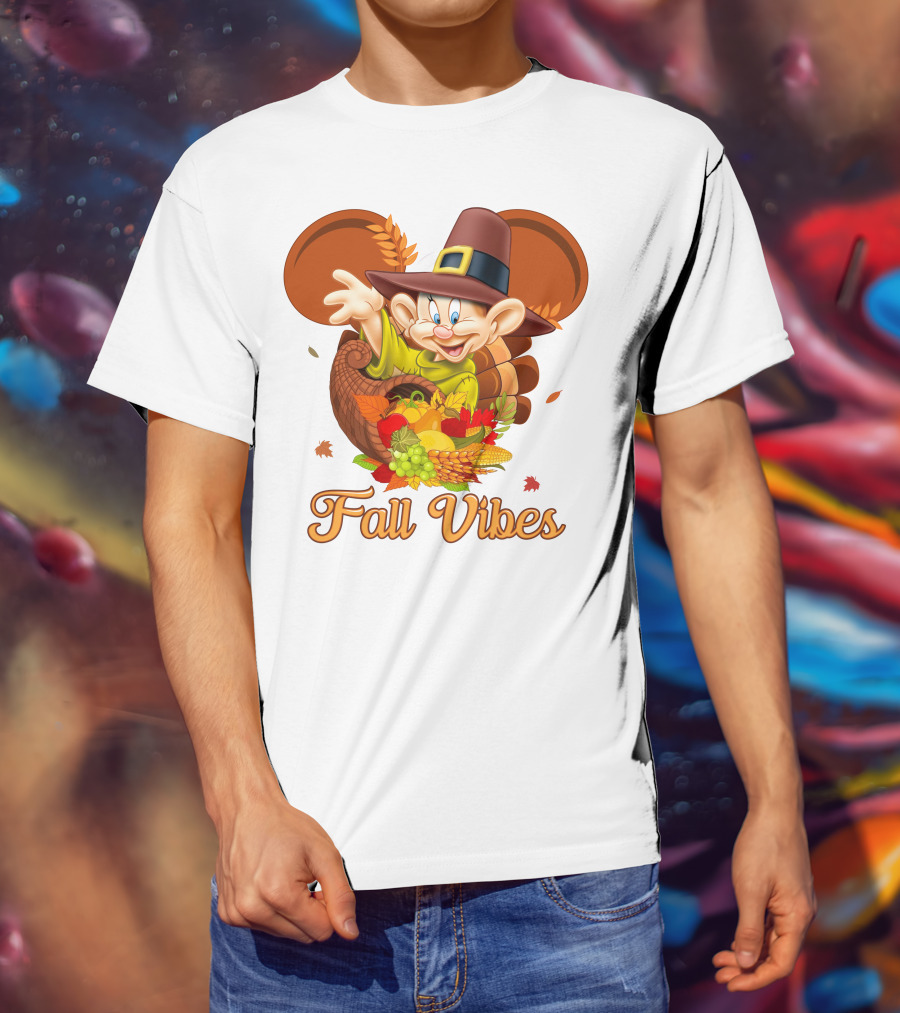 Dopey Fall Vibes Cornucopia Thanksgiving T-Shirt