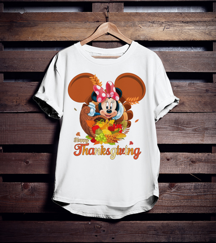 Minnie Mouse Happy Thanksgiving Cornucopia T-Shirt