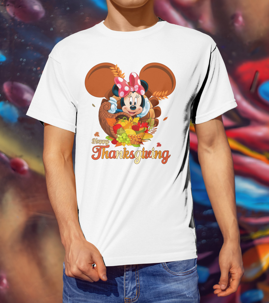 Minnie Mouse Happy Thanksgiving Cornucopia T-Shirt