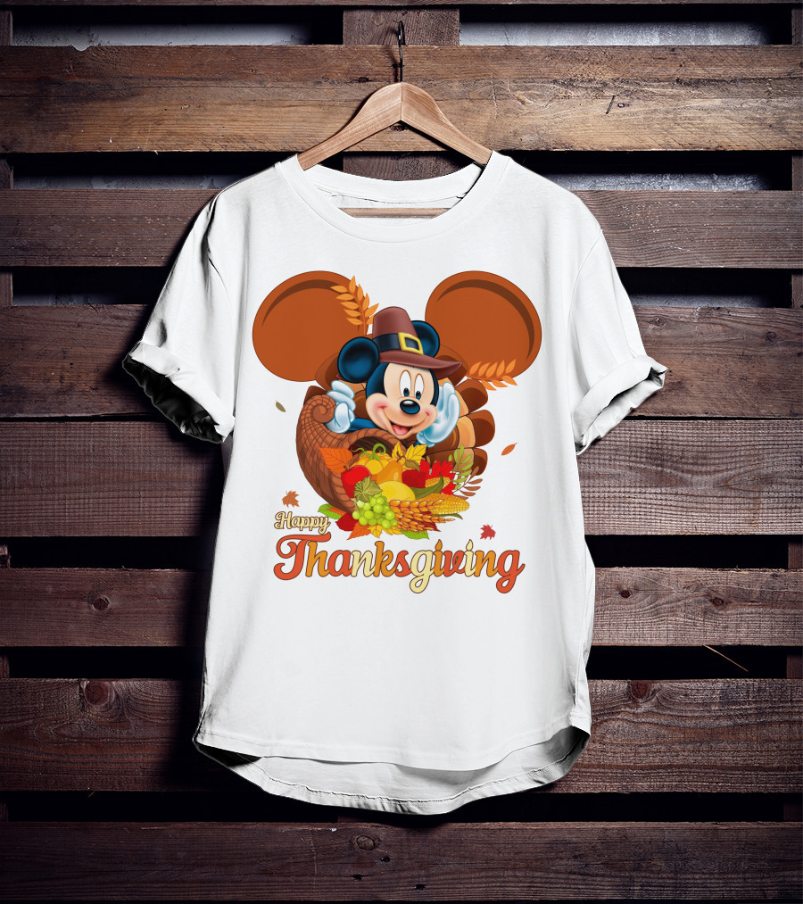 Mickey Happy Thanksgiving Cornucopia Celebration T-Shirt