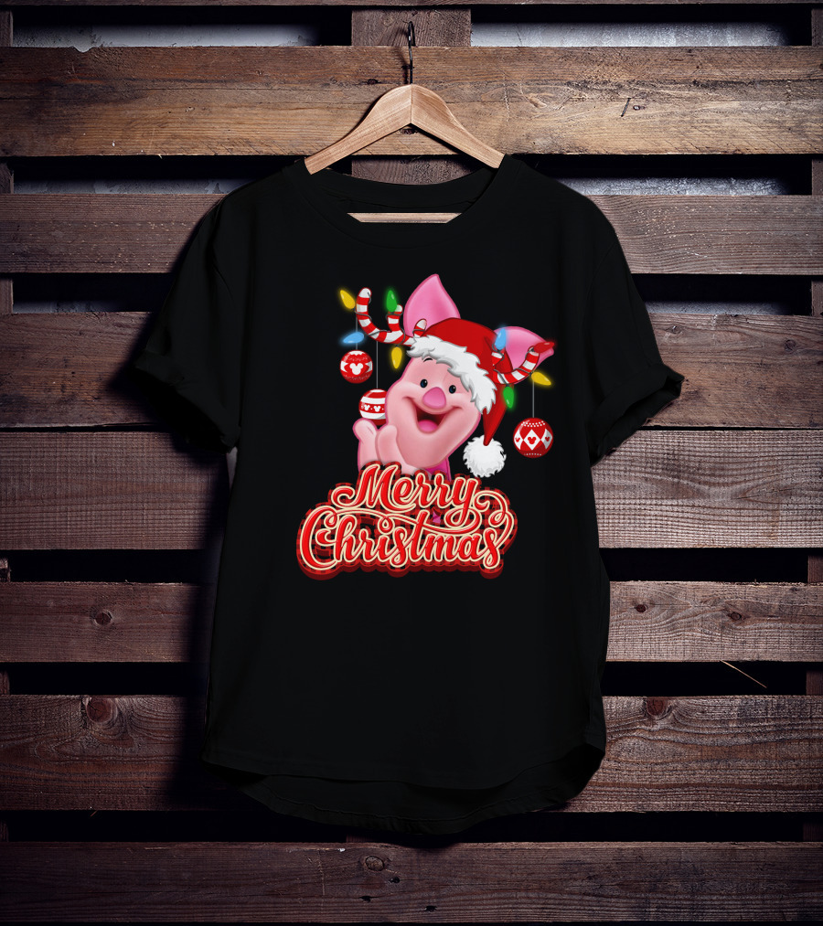 Piglet Merry Christmas Disney Holiday Magic T-Shirt