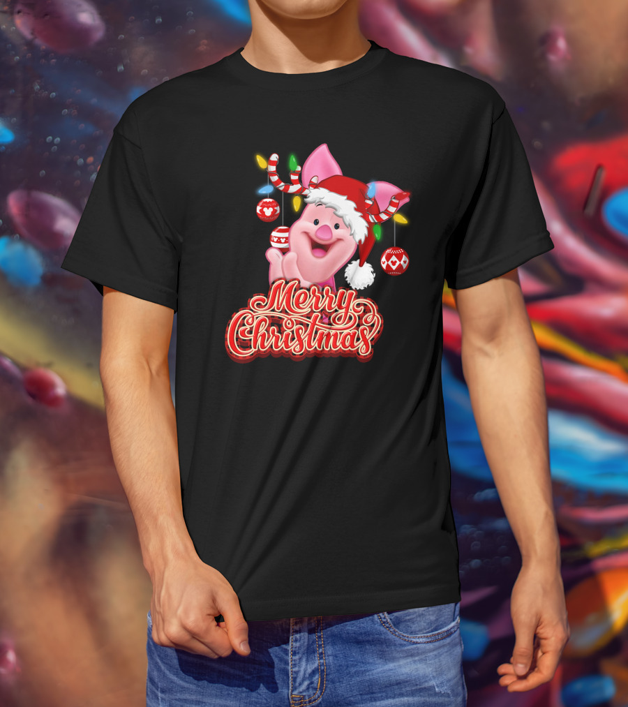 Piglet Merry Christmas Disney Holiday Magic T-Shirt