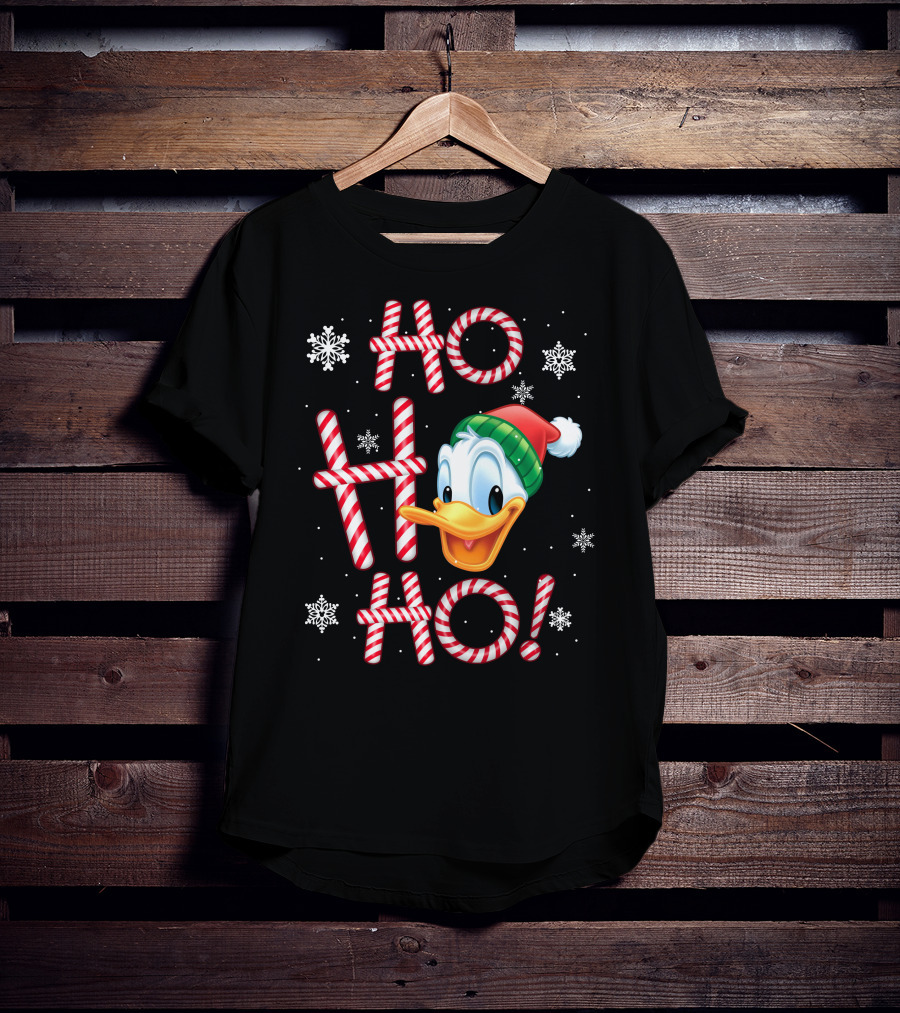 Ho Ho Ho Donald Duck Christmas Snowflakes T-Shirt