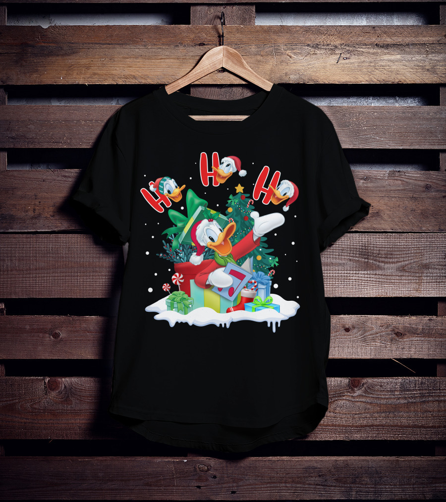 Donald Duck Christmas Santa Hat Ho Ho Ho T-Shirt