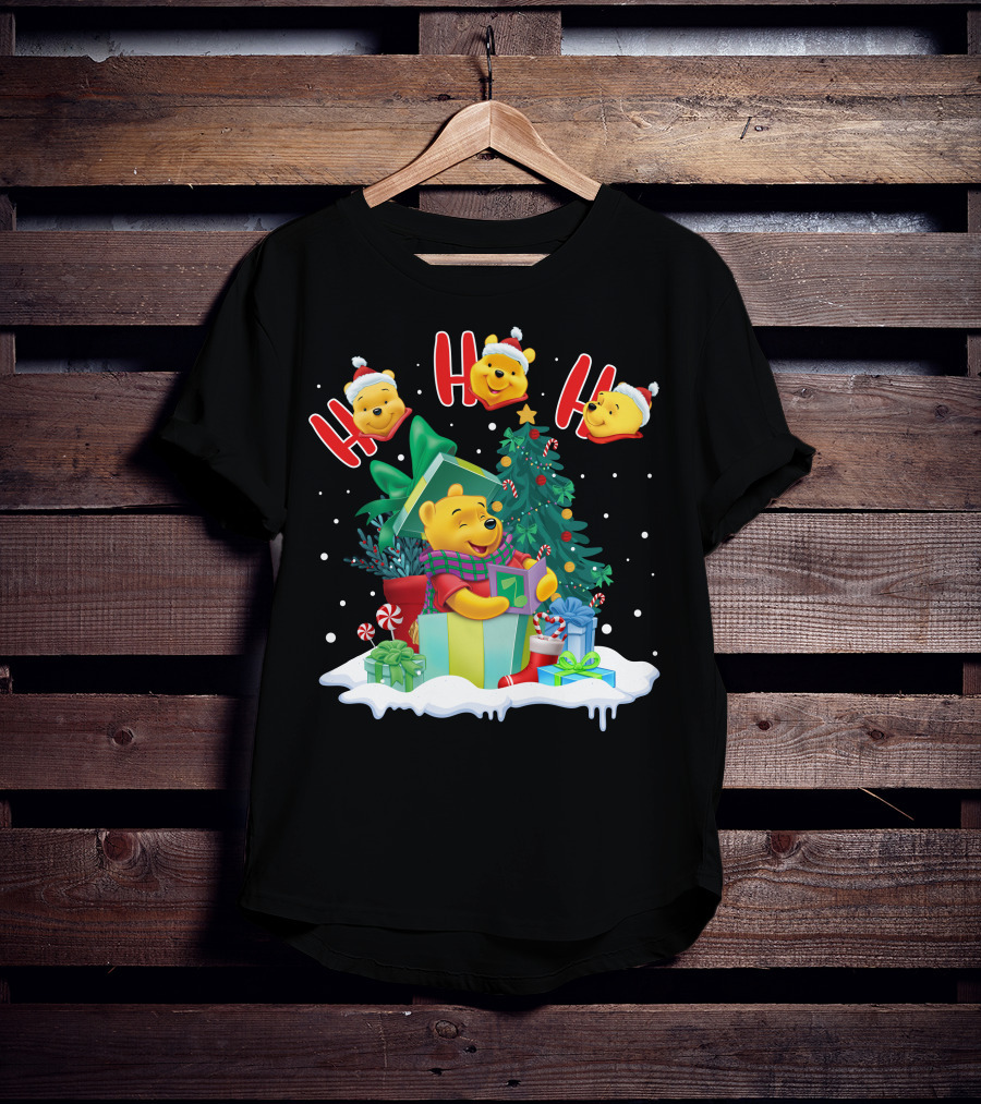 Ho Ho Ho Winnie The Pooh Christmas Presents And Tree T-Shirt
