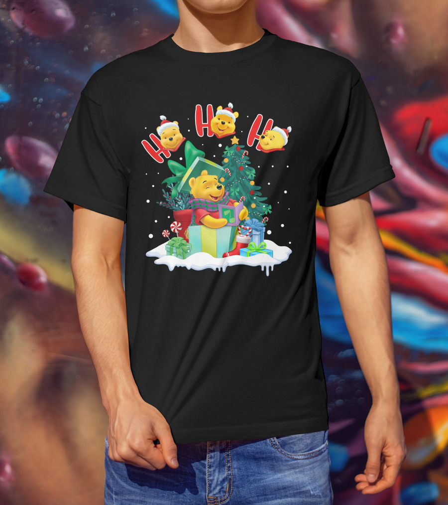 Ho Ho Ho Winnie The Pooh Christmas Presents And Tree T-Shirt
