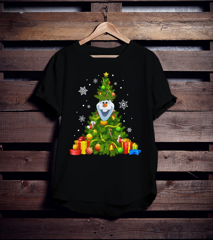 Olaf Christmas Tree Holiday Presents Snowflakes T-Shirt