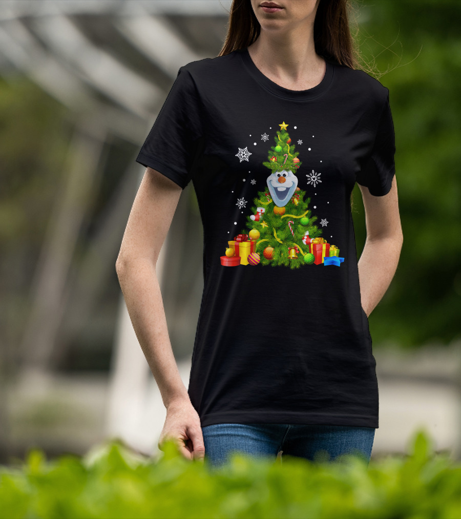 Olaf Christmas Tree Holiday Presents Snowflakes T-Shirt