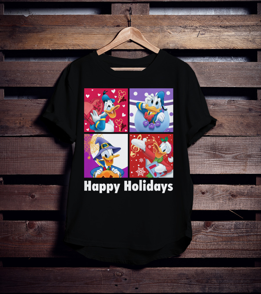 Happy Holidays Donald Duck Seasonal Cheer T-Shirt