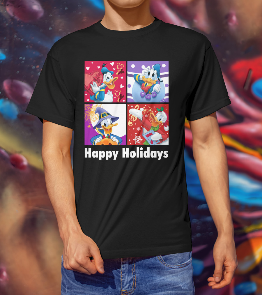 Happy Holidays Donald Duck Seasonal Cheer T-Shirt