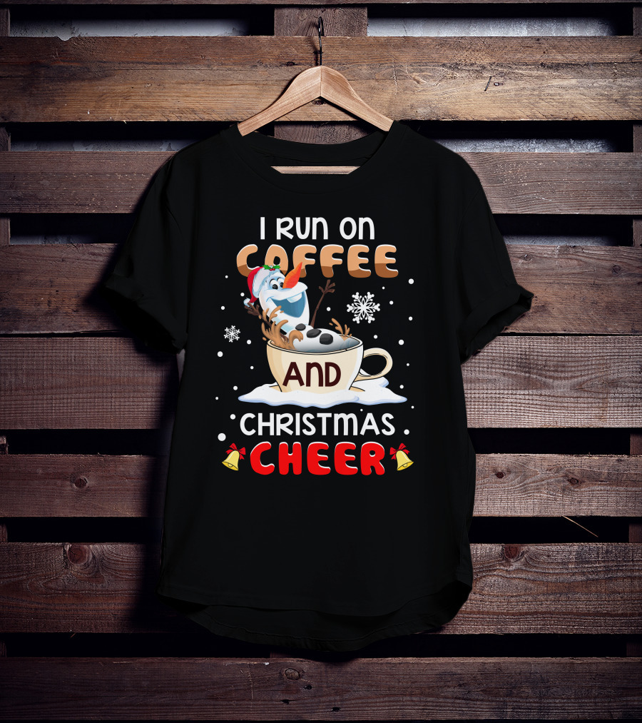 I Run On Coffee And Christmas Cheer Olaf T-Shirt