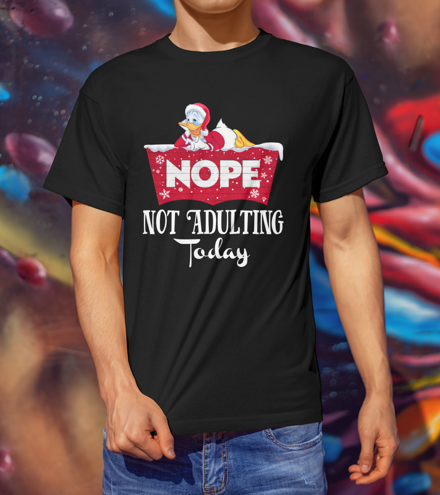 Nope Donald Not Adulting Today Santa Outfit Holiday T-Shirt