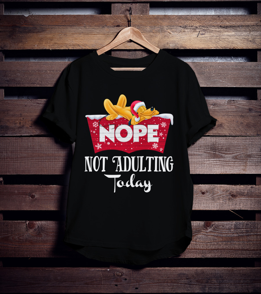 Pluto Nope Not Adulting Today T-Shirt