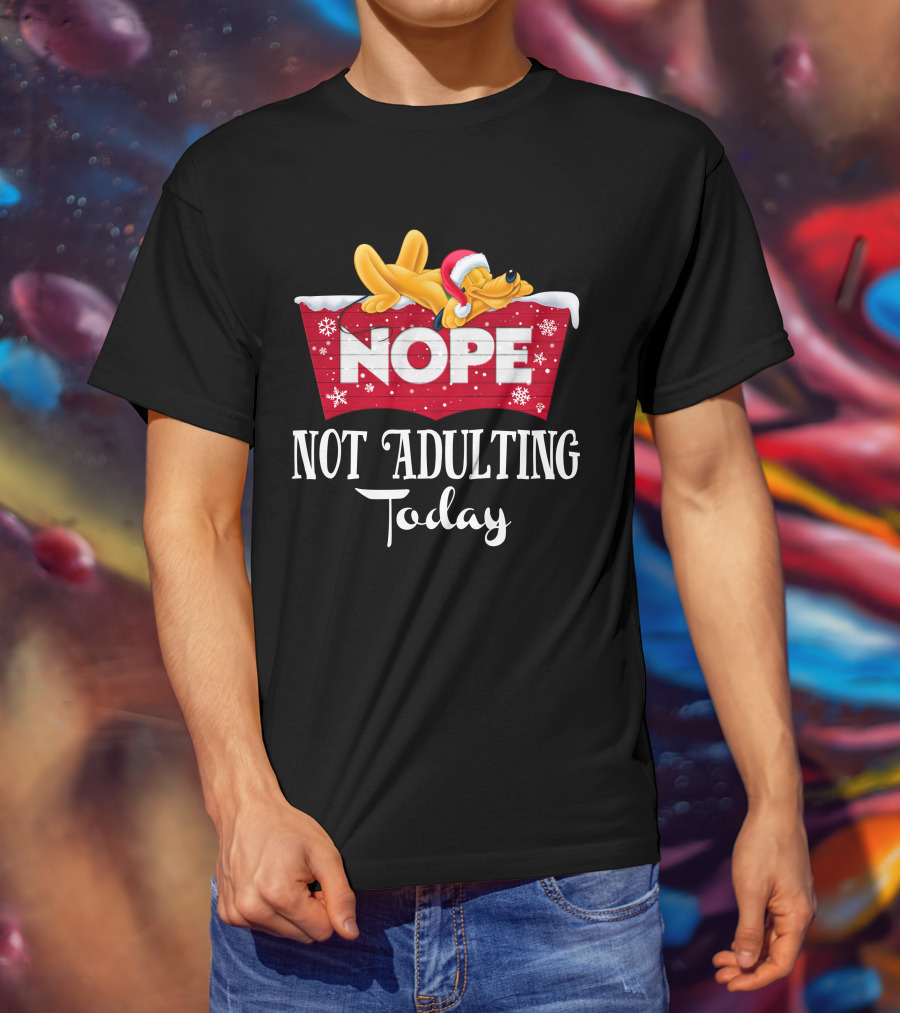 Pluto Nope Not Adulting Today T-Shirt