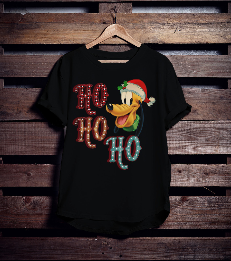 Ho Ho Ho Pluto Christmas Santa Hat T-Shirt