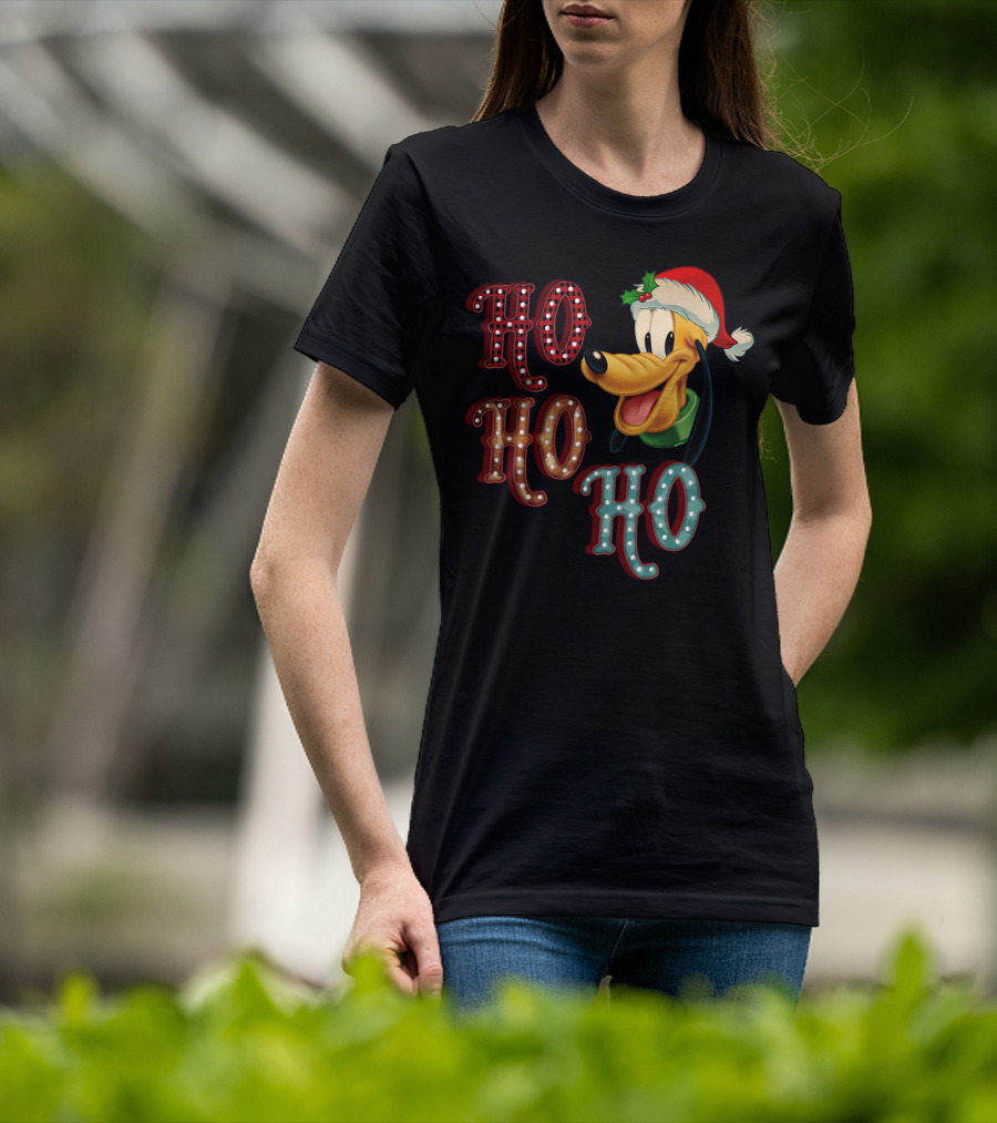 Ho Ho Ho Pluto Christmas Santa Hat T-Shirt