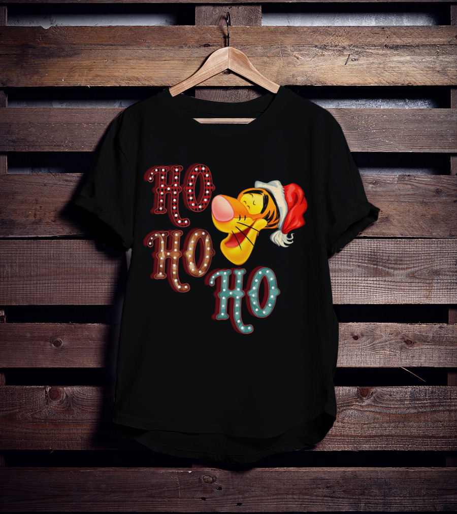 Ho Ho Ho Tigger Christmas Santa Hat T-Shirt