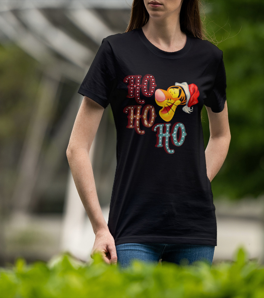 Ho Ho Ho Tigger Christmas Santa Hat T-Shirt