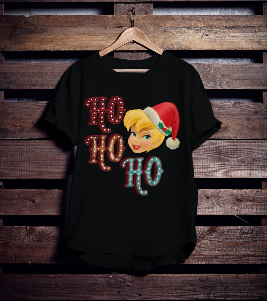 Ho Ho Ho Tinkerbell Santa Hat Christmas T-Shirt
