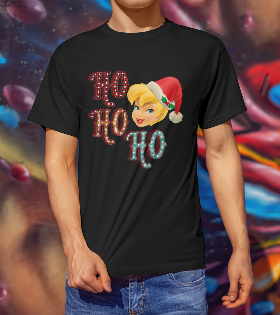 Ho Ho Ho Tinkerbell Santa Hat Christmas T-Shirt
