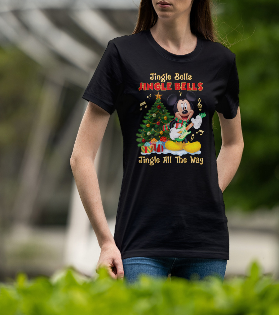Jingle Bells Jingle Bells Mickey Jingle All The Way Christmas Tree T-Shirt