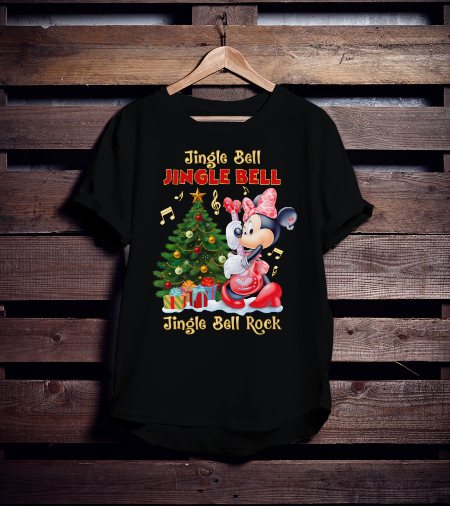 Jingle Bell Jingle Bell Jingle Bell Rock Minnie Mouse Christmas Tree Gifts T-Shirt