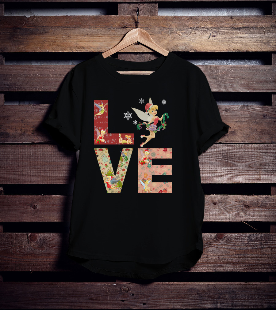 Love Tinkerbell Christmas Holiday Theme T-Shirt