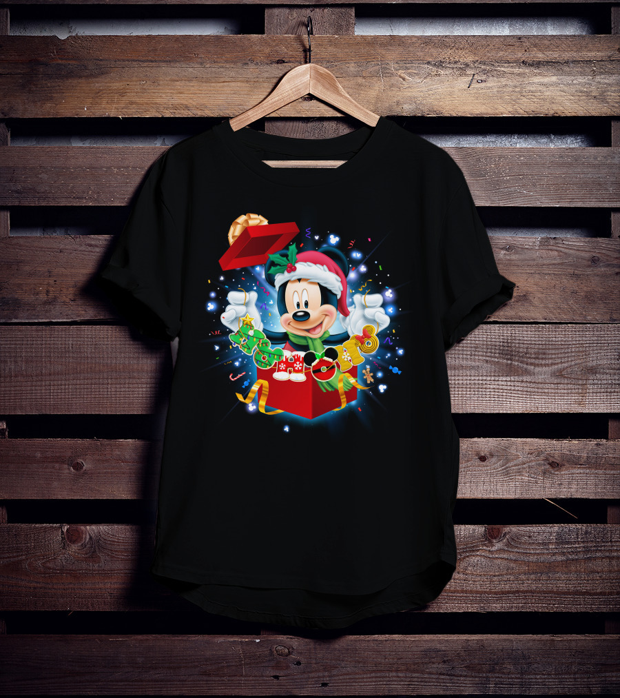 Mickey Mouse Christmas Holiday Surprise Present T-Shirt