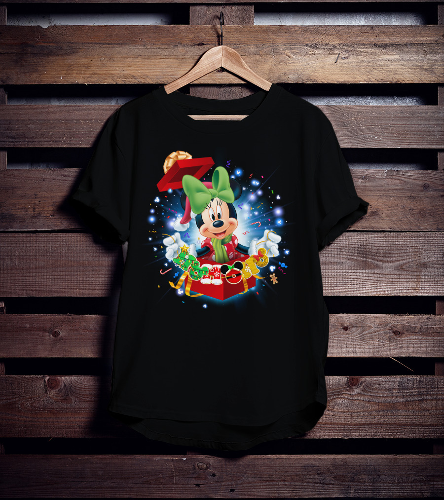 Minnie Holiday Gift Box Celebration Disney Magic T-Shirt