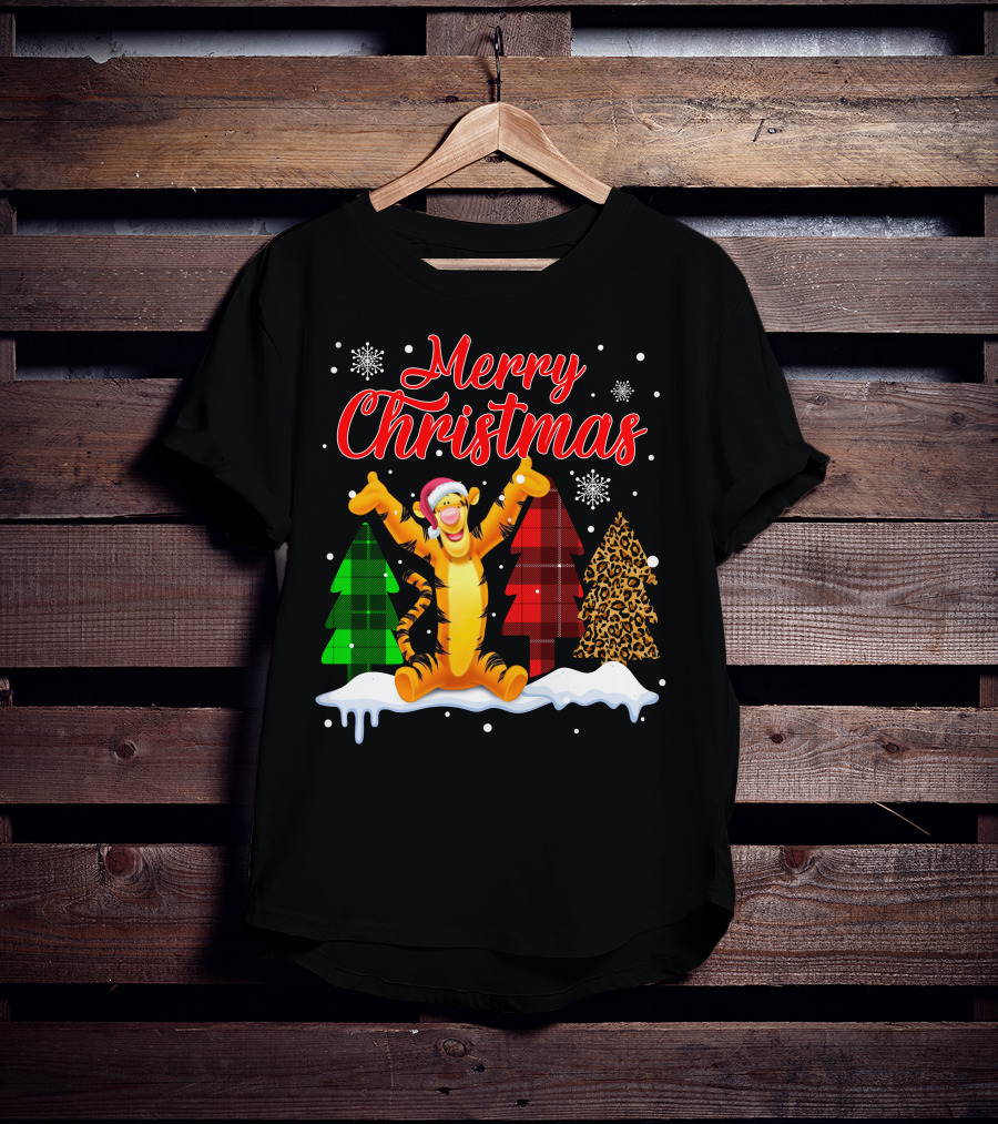 Merry Christmas Tigger Winter Holiday Celebration T-Shirt