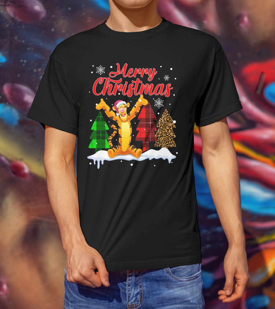 Merry Christmas Tigger Winter Holiday Celebration T-Shirt