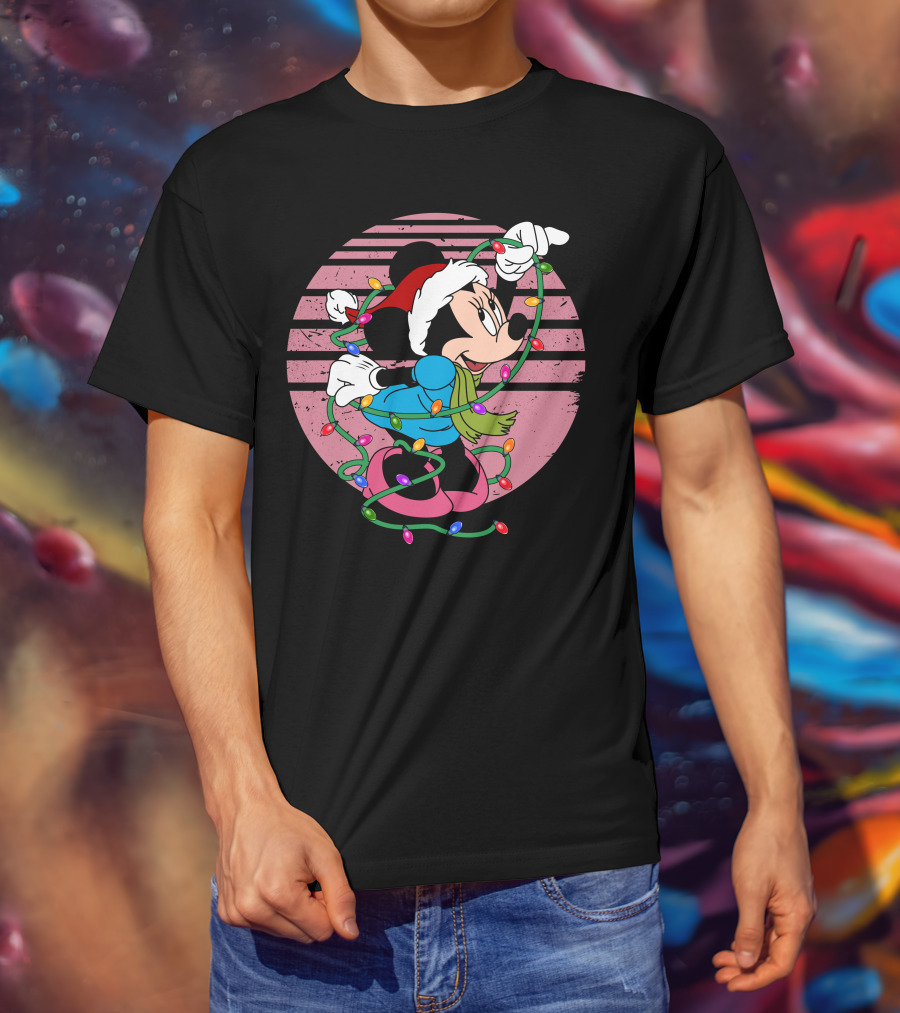 Minnie Mouse Christmas Lights Holiday Fun T-Shirt