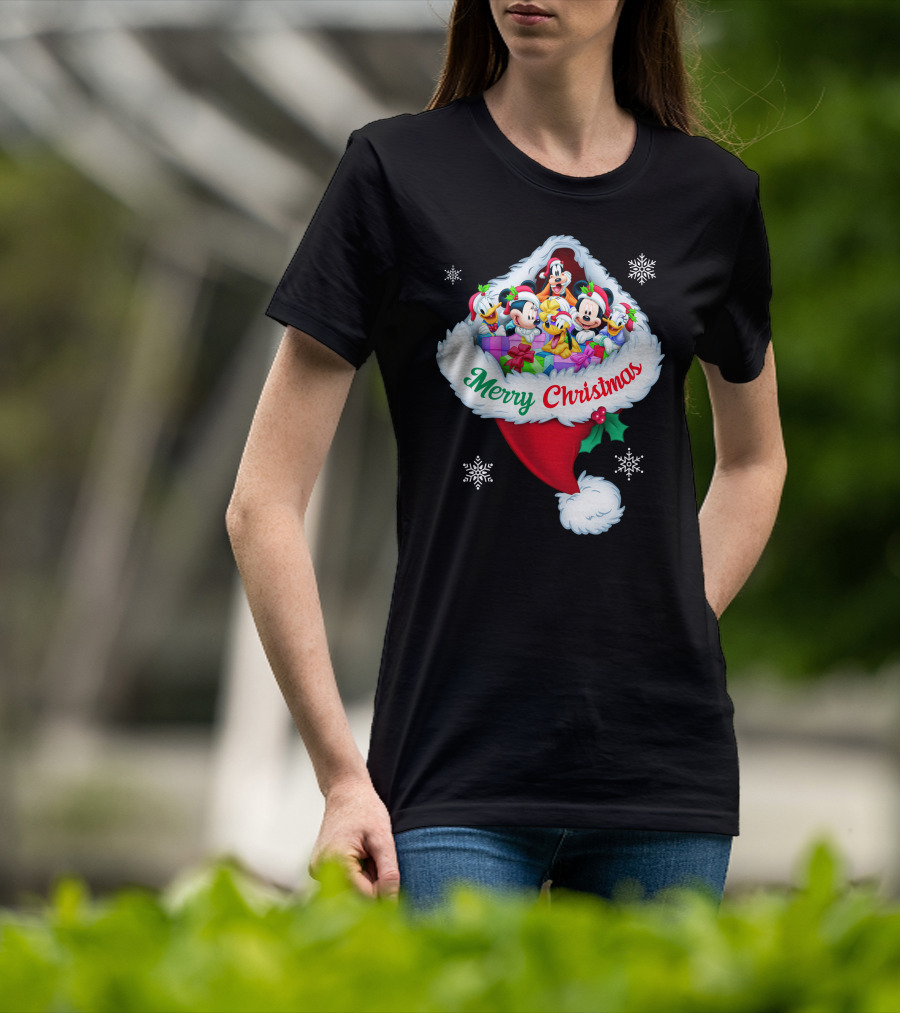 Mickey & Friends Merry Christmas Santa Hat T-Shirt