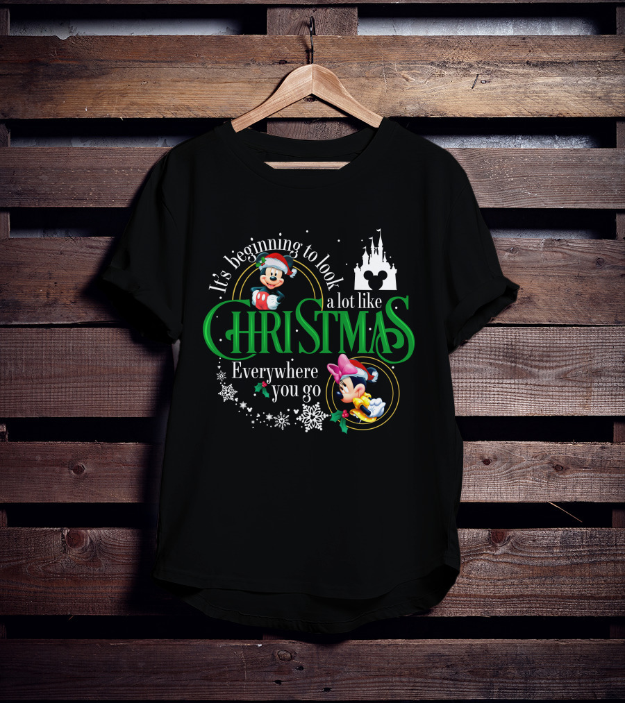 It's Beginning To Look A Lot Like Christmas Mickey Minnie Everywhere You Go T-Shirt