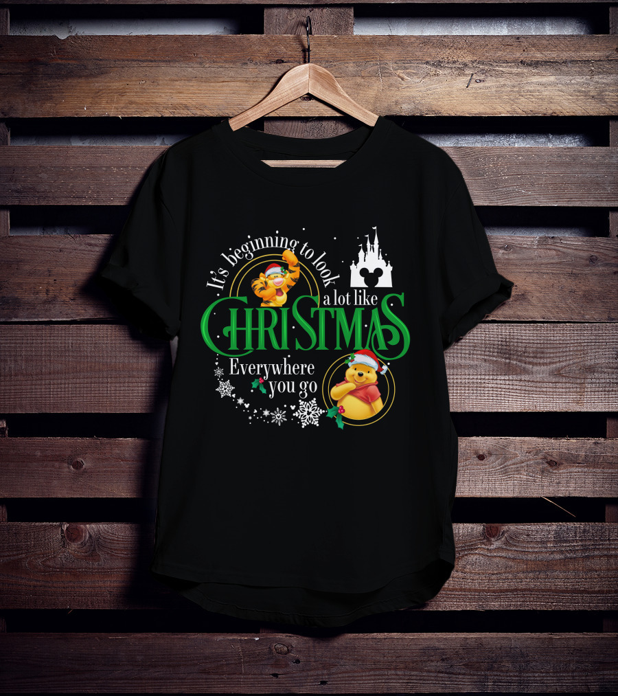 It's Beginning To Look A Lot Like Christmas Everywhere You Go Pooh And Tigger T-Shirt