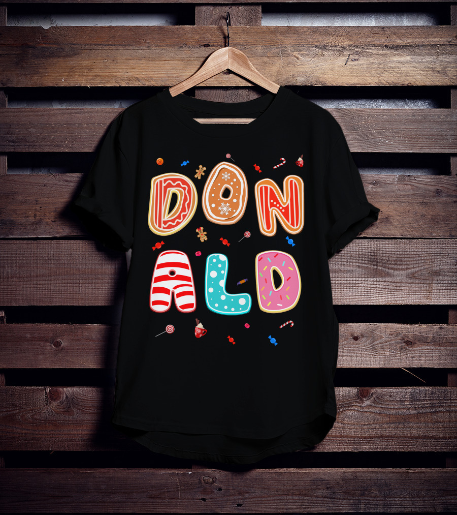 Donald Christmas Candy Gingerbread Festive Theme T-Shirt