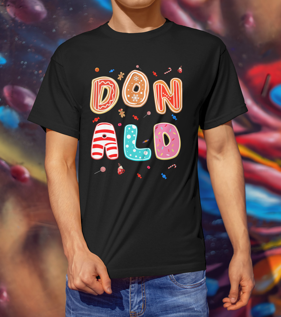 Donald Christmas Candy Gingerbread Festive Theme T-Shirt