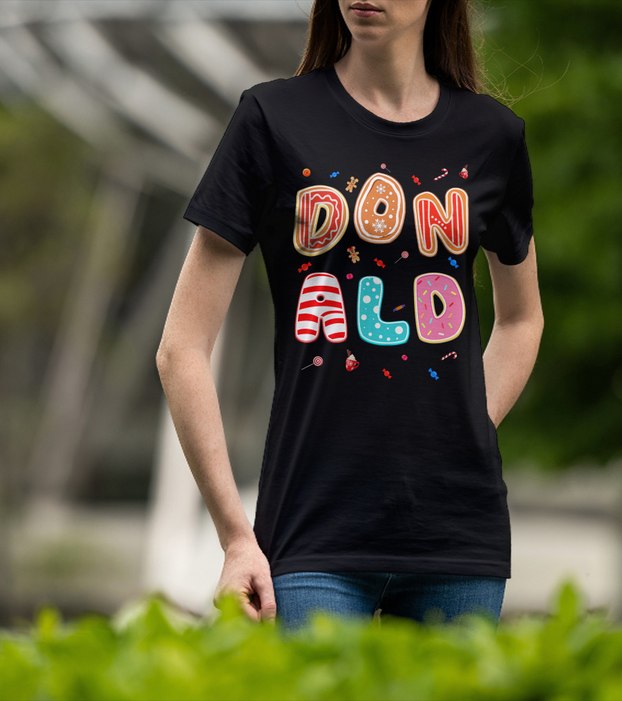 Donald Christmas Candy Gingerbread Festive Theme T-Shirt