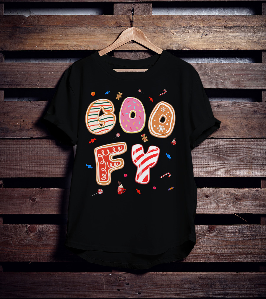 Goofy Cookie Holiday Treats Candy Cane Gingerbread T-Shirt