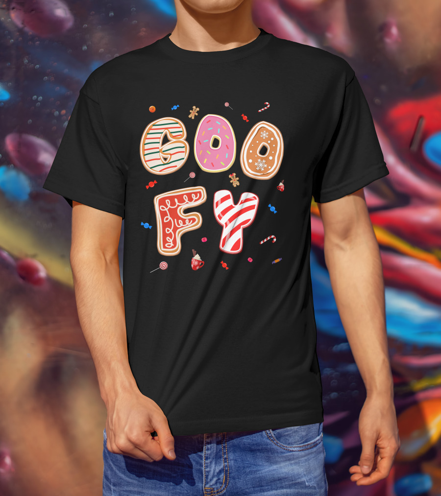Goofy Cookie Holiday Treats Candy Cane Gingerbread T-Shirt