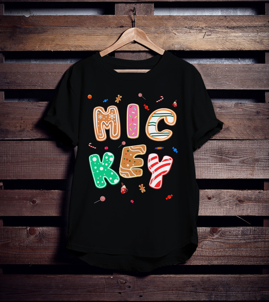 Mickey Gingerbread Candy Cane Christmas Cookie Theme T-Shirt