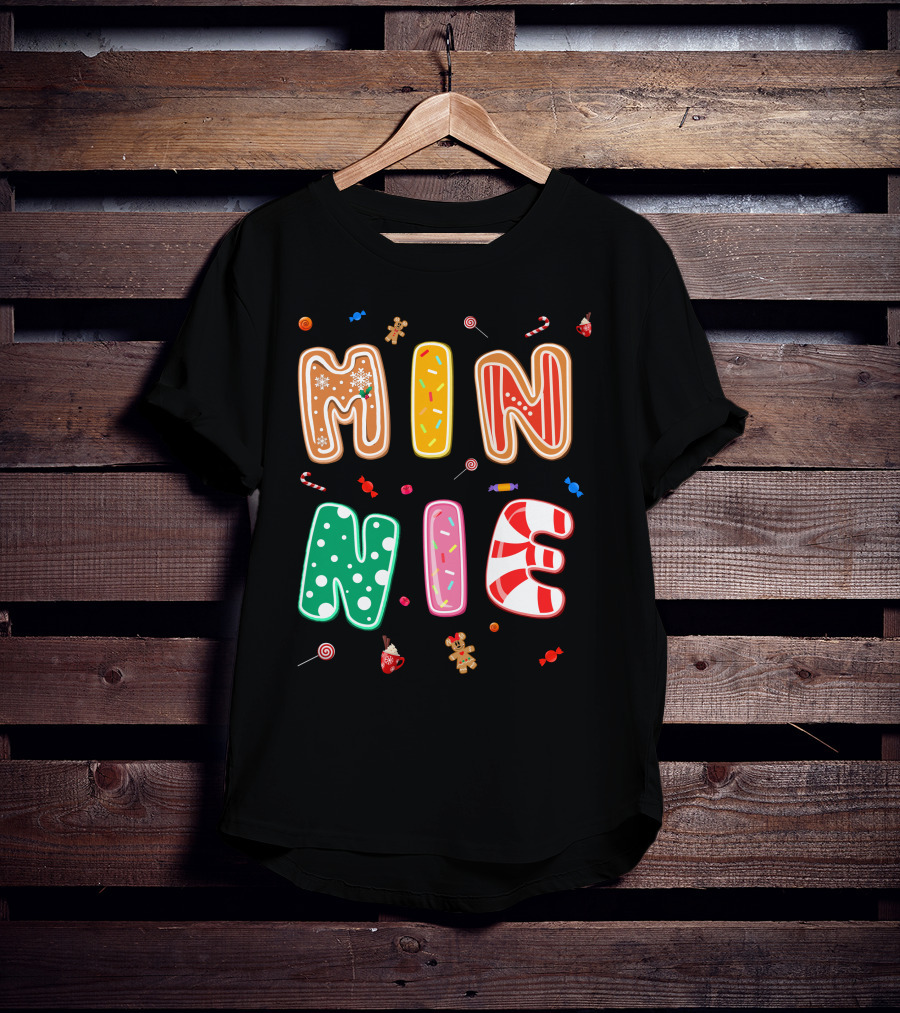 Minnie Christmas Candy And Gingerbread Theme T-Shirt